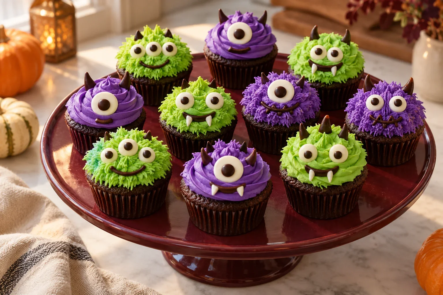 Cupcakes de monstruos para Halloween