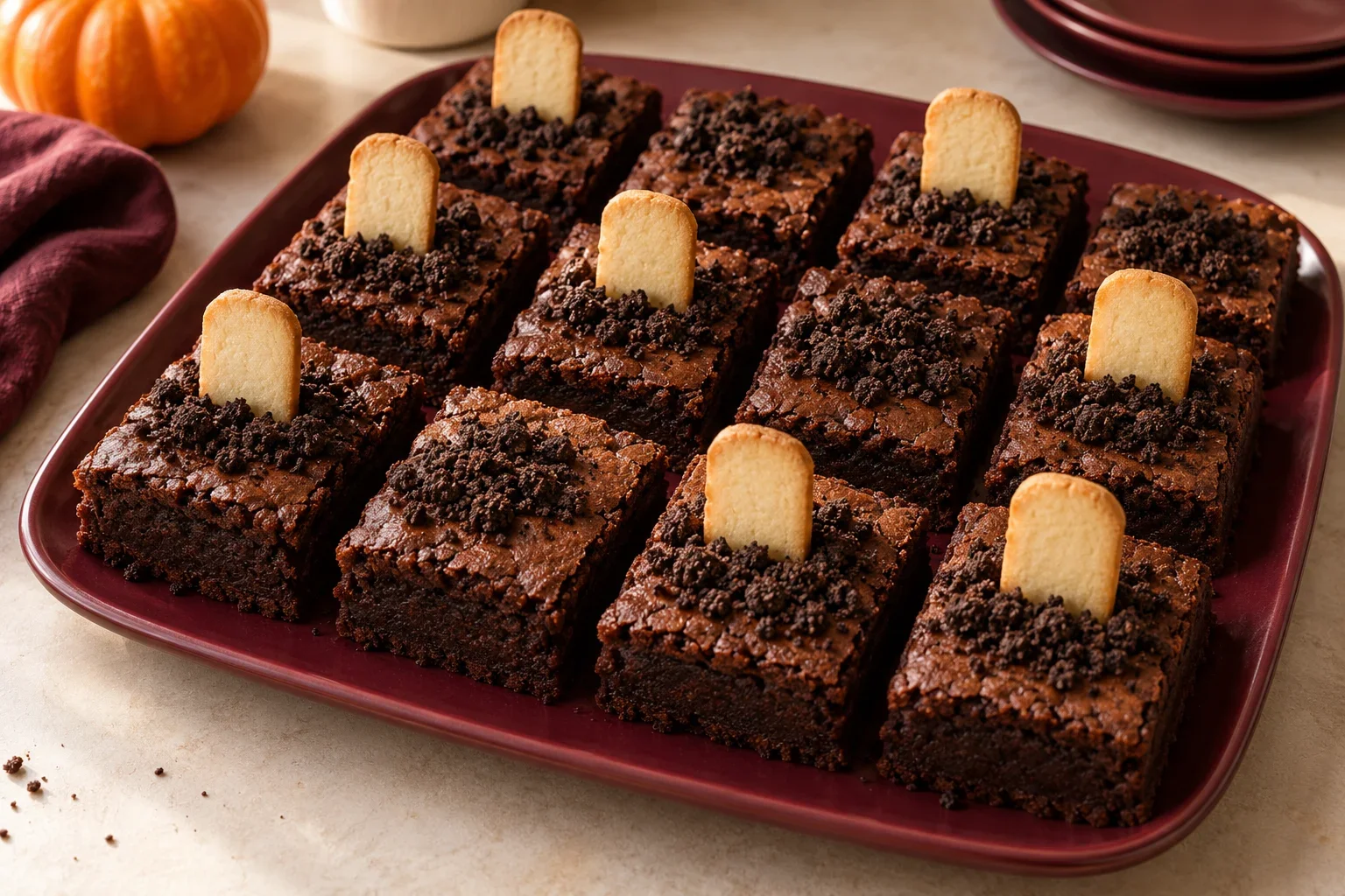 Brownies cementerio de Halloween