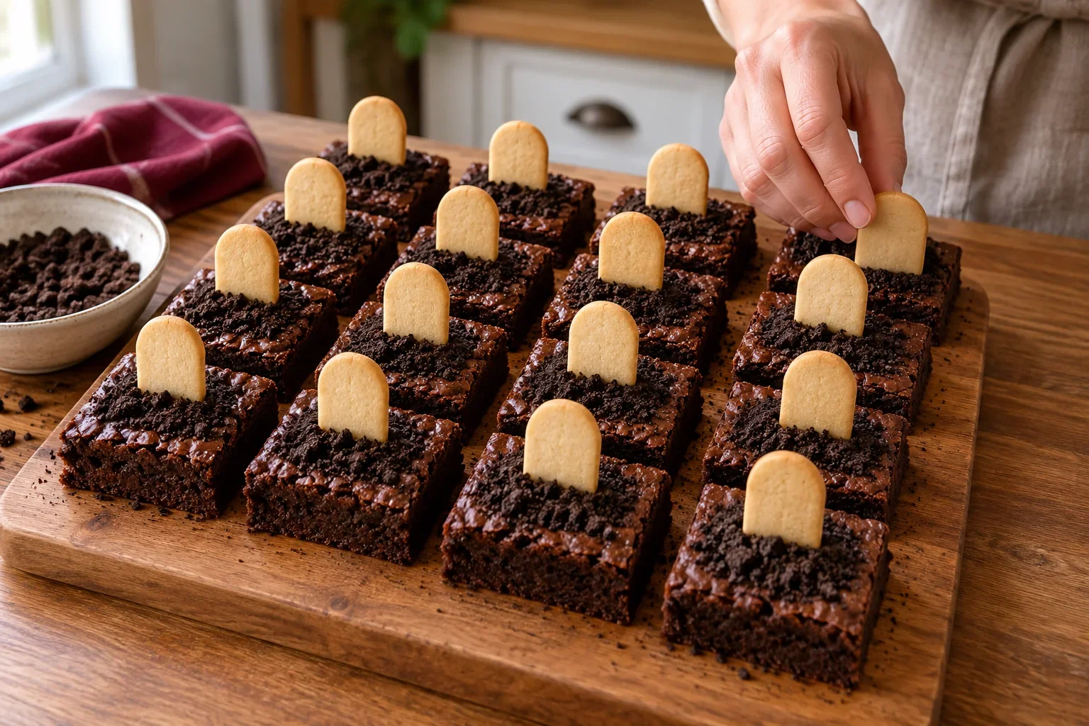 Monta el cementerio de brownies cementerio de halloween.