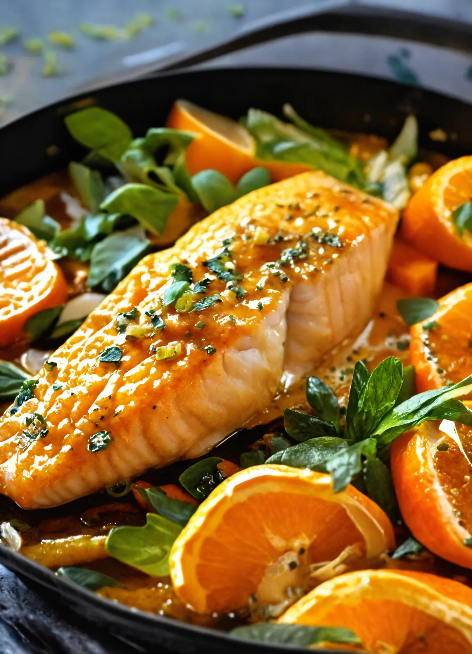 Pescado en salsa de naranja agria