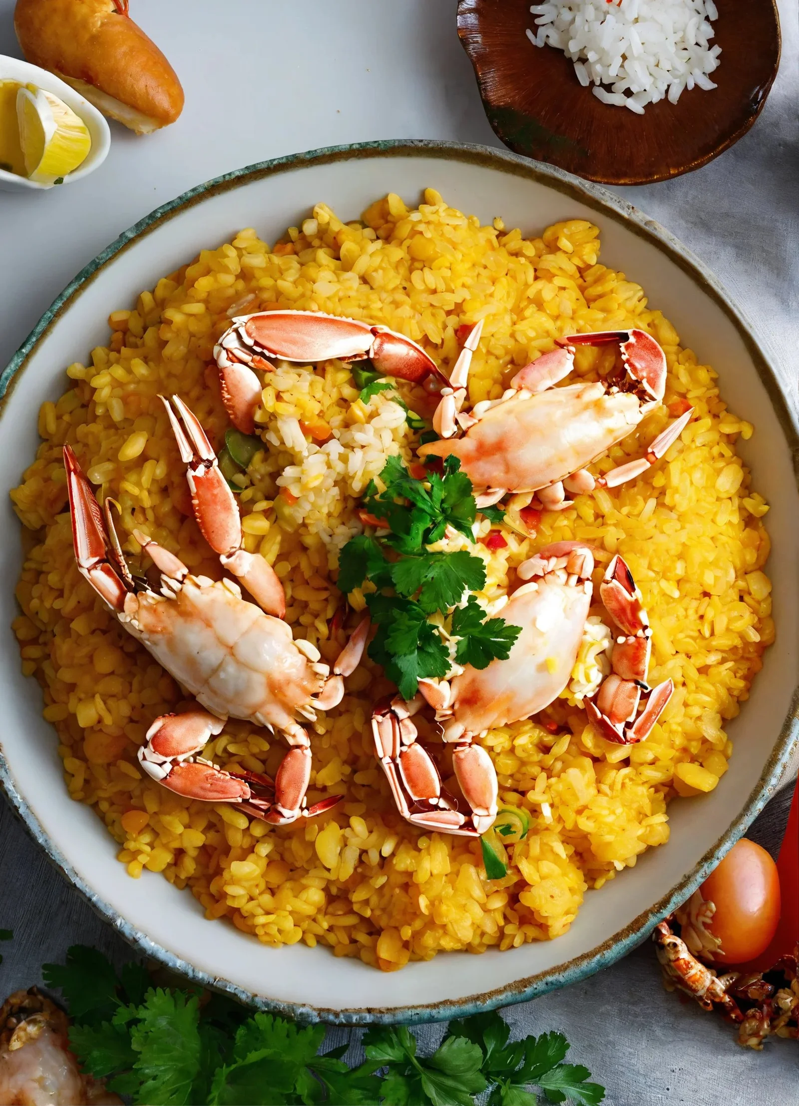 Arroz atollado con jaibas (cangrejos)