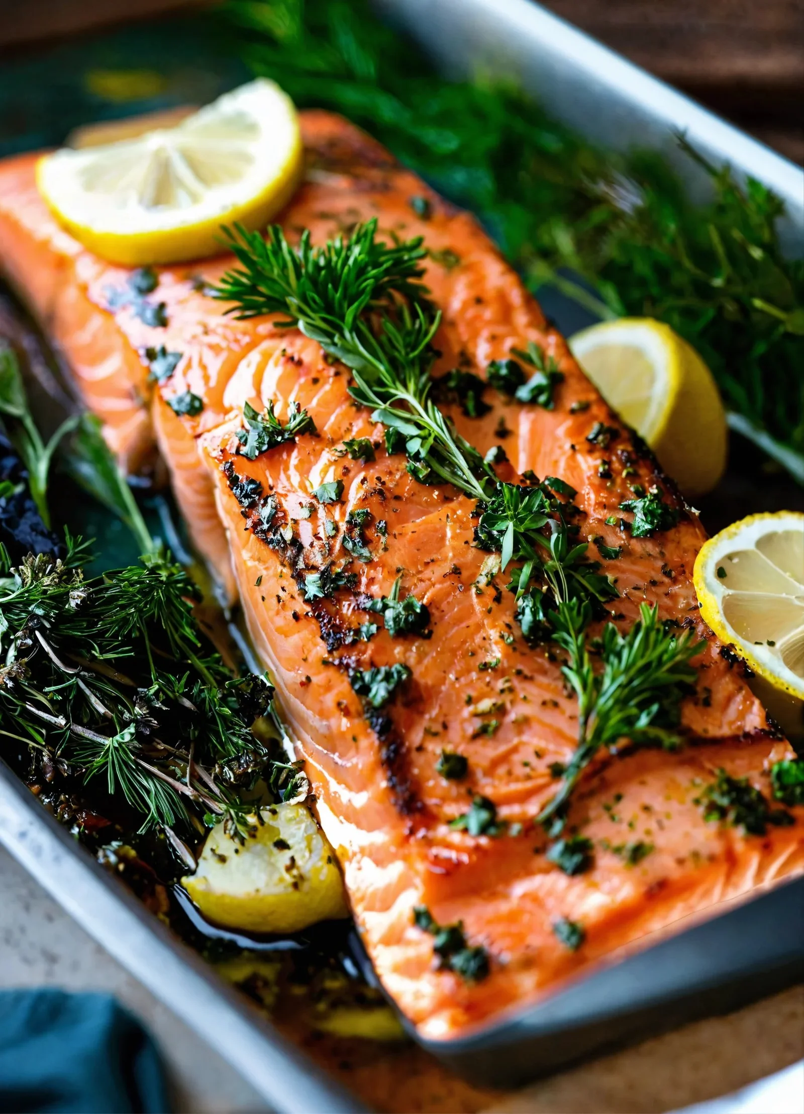 Salmón al Horno con Hierbas y Limón