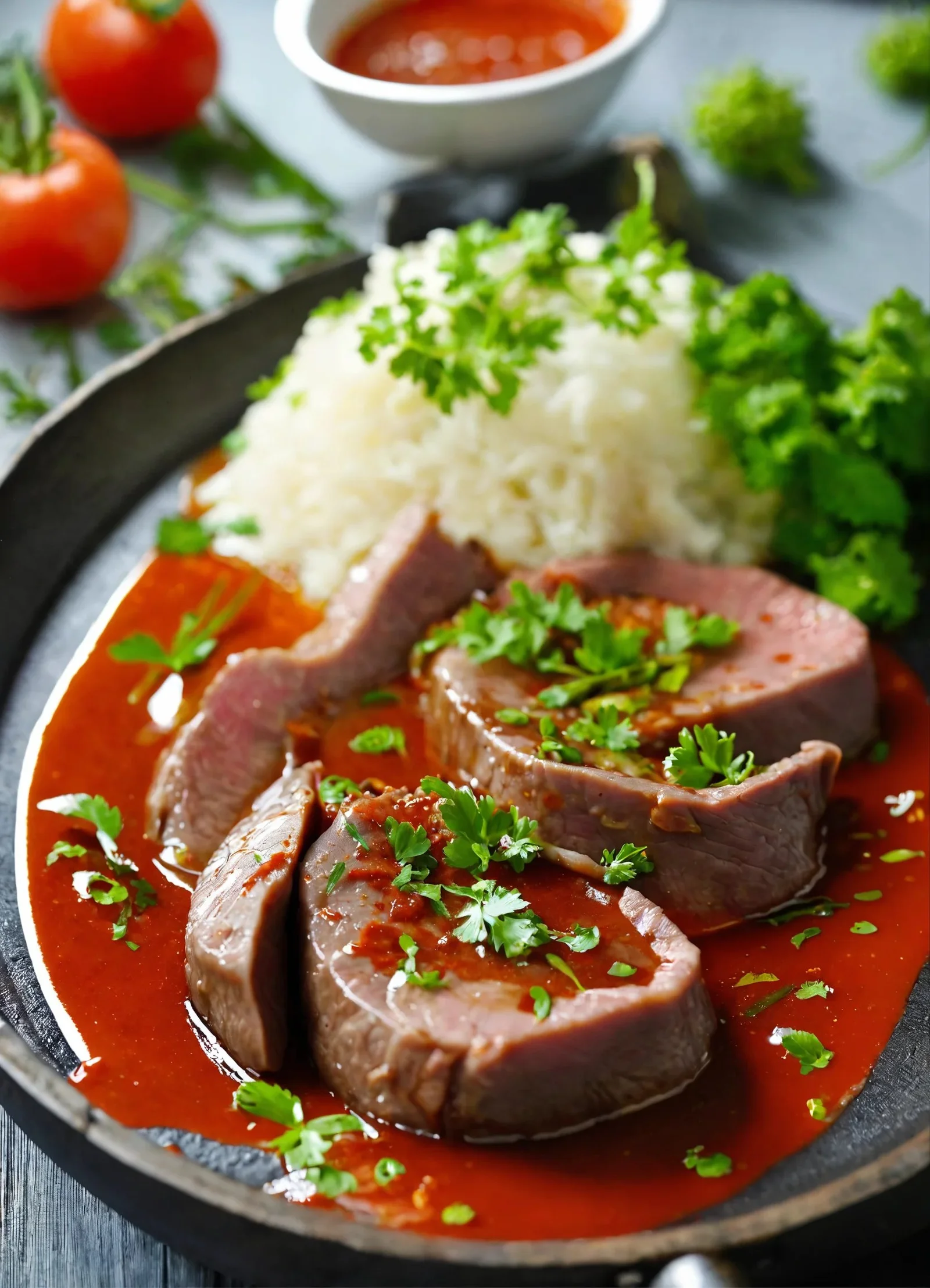 Lengua en salsa
