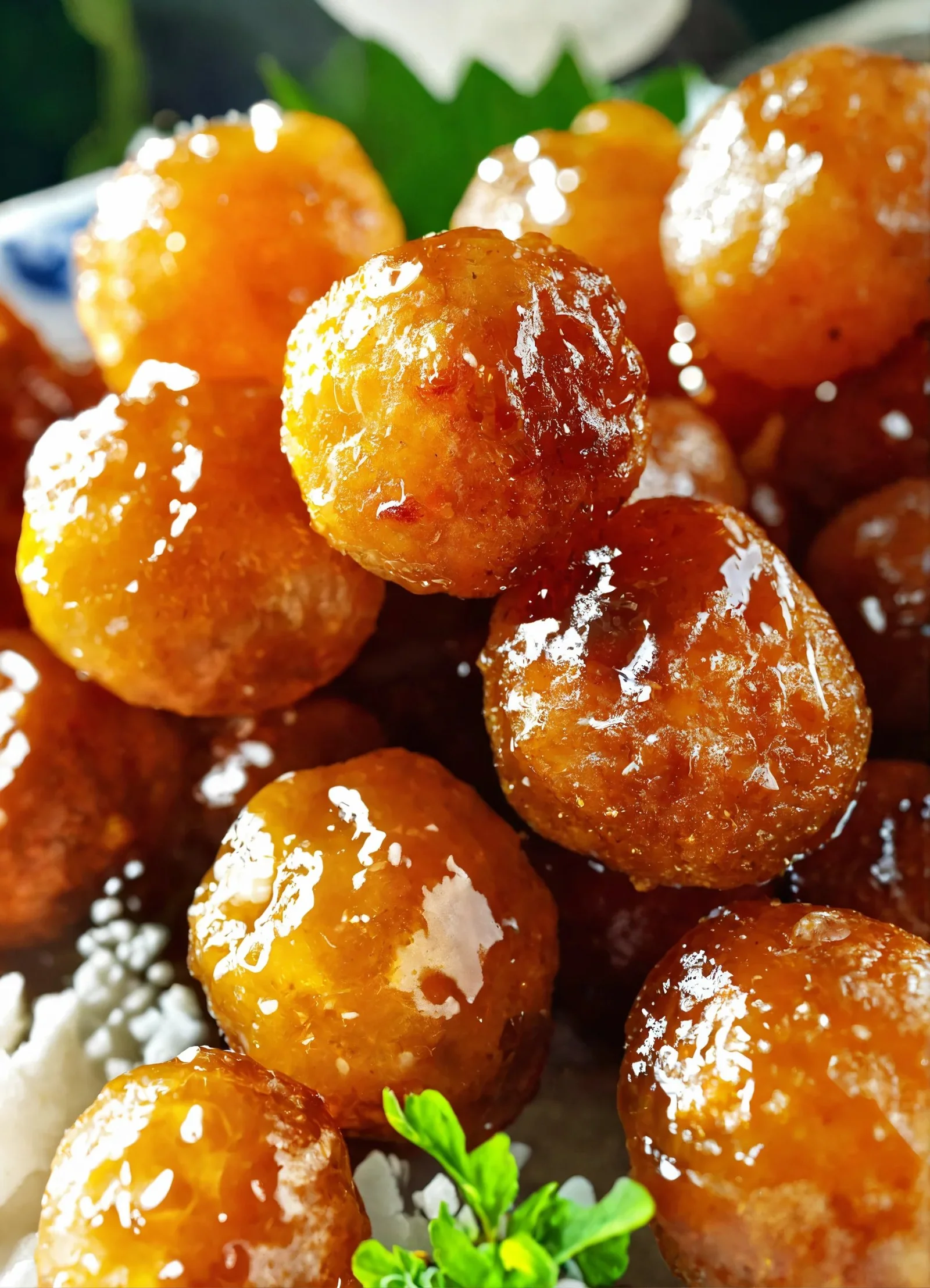 Bolitas de yuca en miel