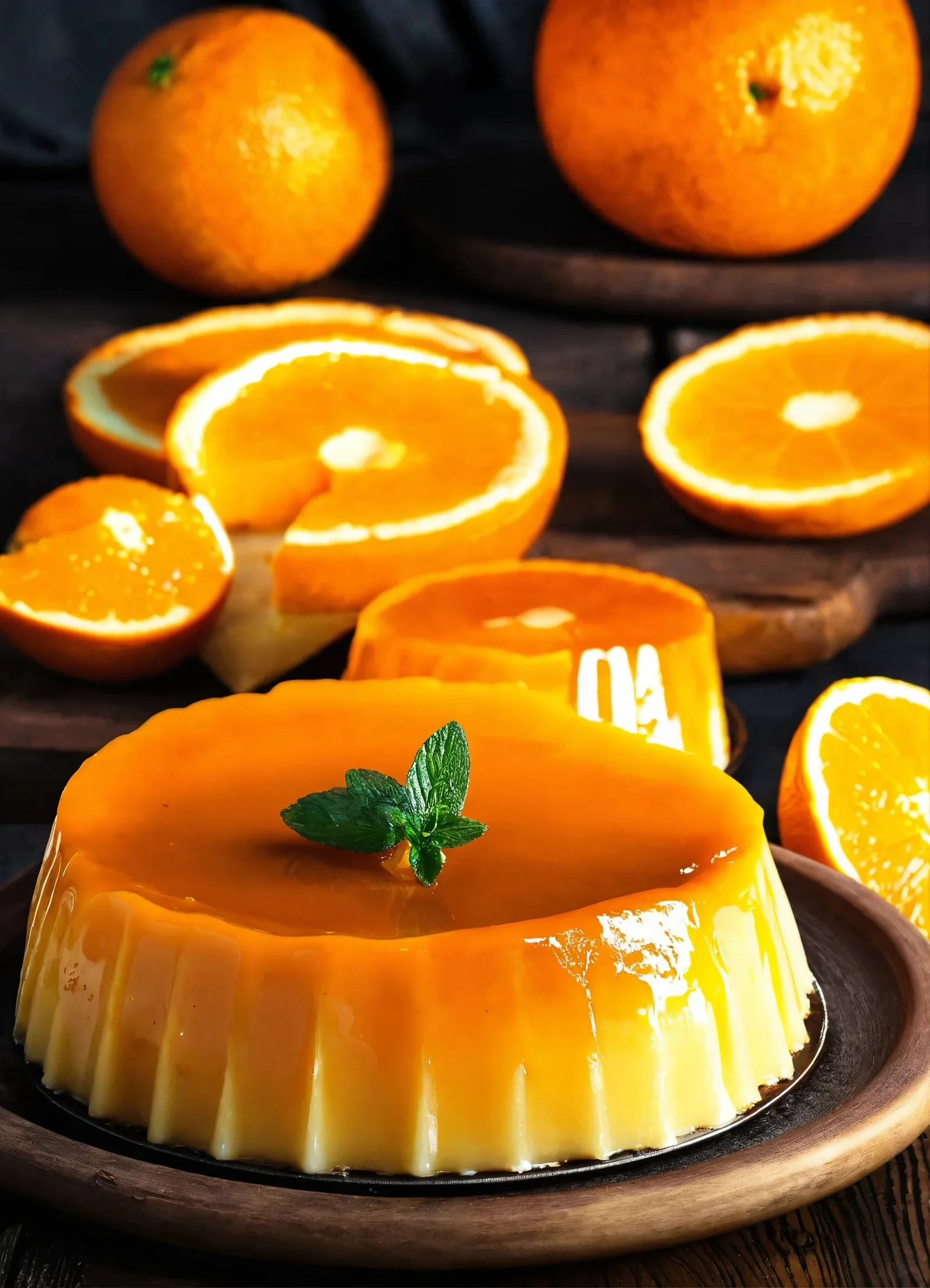 Flan de naranjas agrias