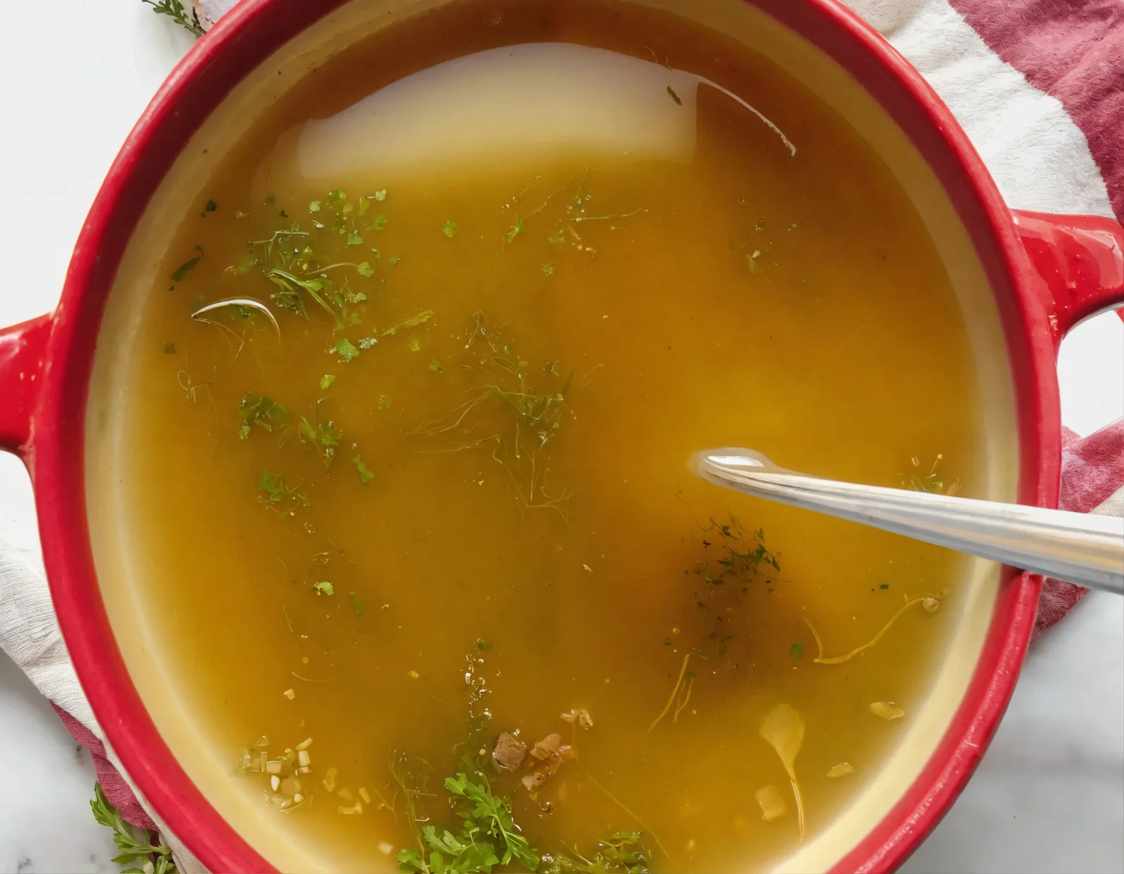 Caldo de carne batido