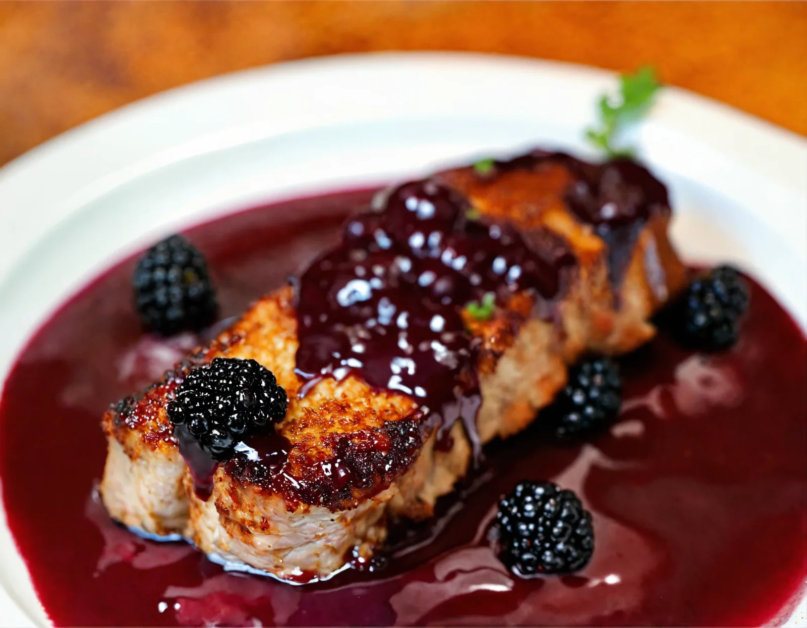 Lomo de cerdo con moras o lulos