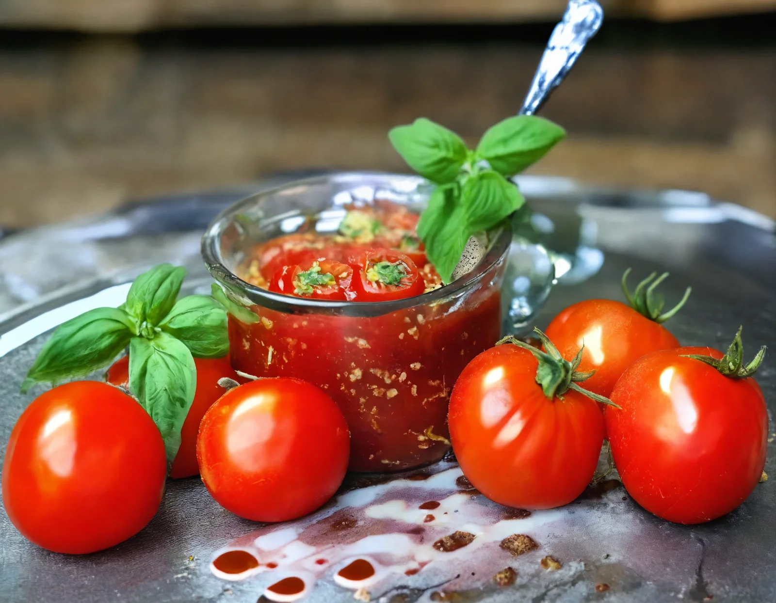 Postre de tomates
